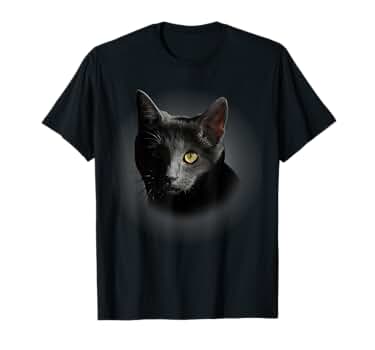 トップス CAT PRINTED TEE(BLACK, 38) Amazon.com: Black Cat T Shirt Real Face Cat Shirt Men Women